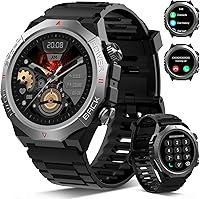Vista 1 de Relojes inteligentes militares para hombres (respuestahacer llamadas), reloj de fitness HD de 1.39 pulgadas, monitor de sueño de frecuencia cardíaca