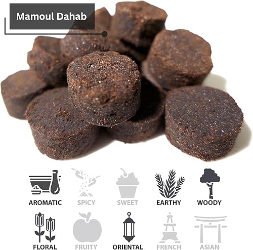 Miniatura 2 de Mamoul Dahab - Incienso (discos de resina prensada), para carbón o quemador eléctrico Bukhoor (Mabkhara), decoración de meditación y alivio del