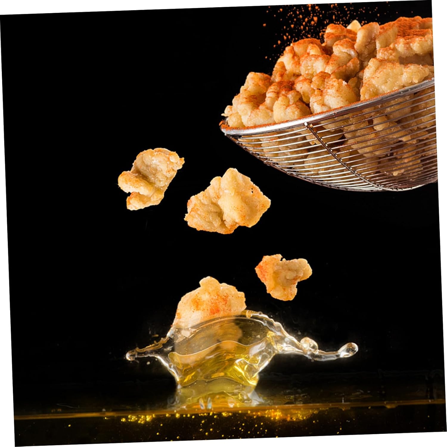 Stainless Steel Kitchen Strainer Spoon with Reinforced Wire Food Colander for Quick Water and Oil Separation Hold Noodle Colander for Home Restaurants Snack Bars