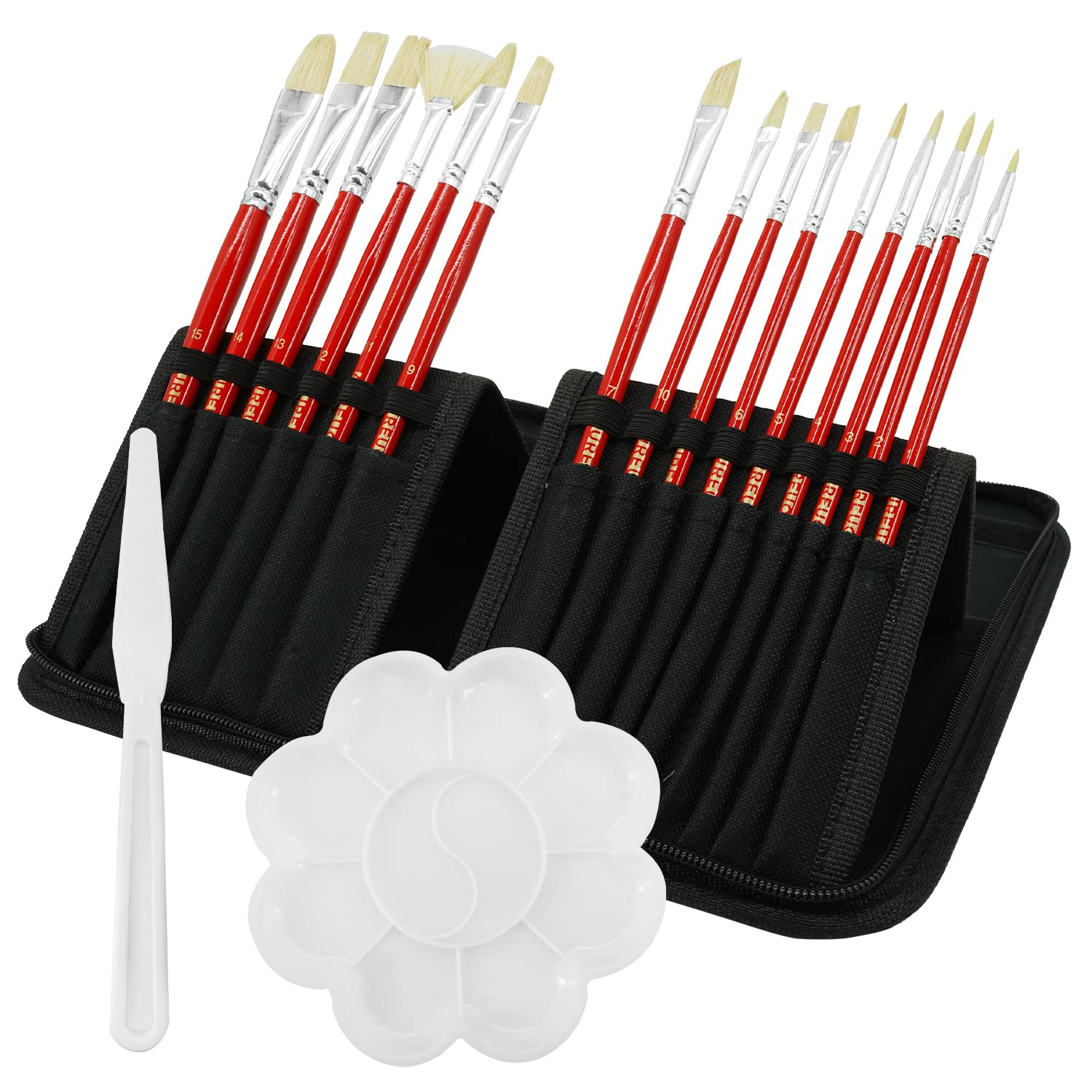 Buy AUREUO Artist Oil Paint Brush Set 18 PCS 15 Different Hog