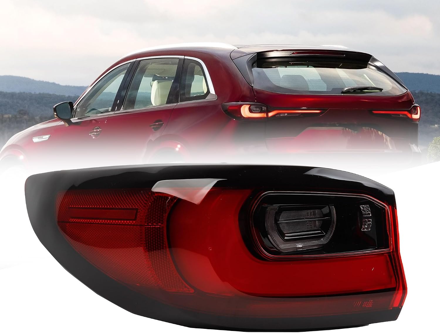 Dasbecan Tail Light Assembly Compatible with 2024 2025 Mazda CX-90 LED Taillight Rear Lamp Left Driver Side Replace# KMV751160 KMV7-51160 KMV7-51-160