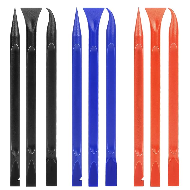 Kit de Raspadores de Plástico com Textura de Fibra de Carbono Mozeat Lens para Limpeza de Frestas, 9 peças