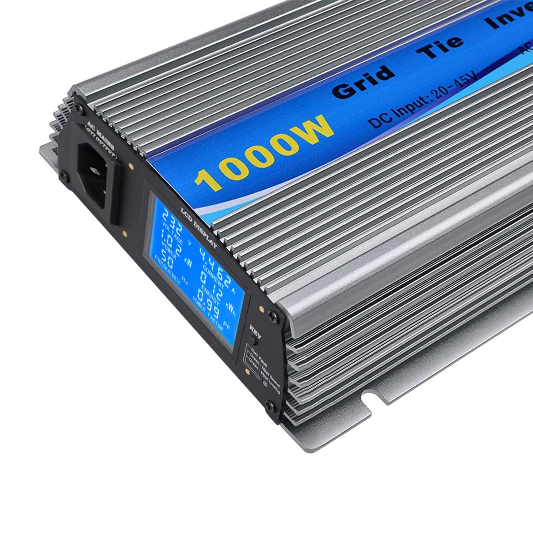 Y&H 1000W Grid Tie Wechselrichter mit AC Digital Display Stackable MPPT Pure Sine Wave DC30-50V Solar Input AC190-260V Output für 24V 30V 36V PV Panel