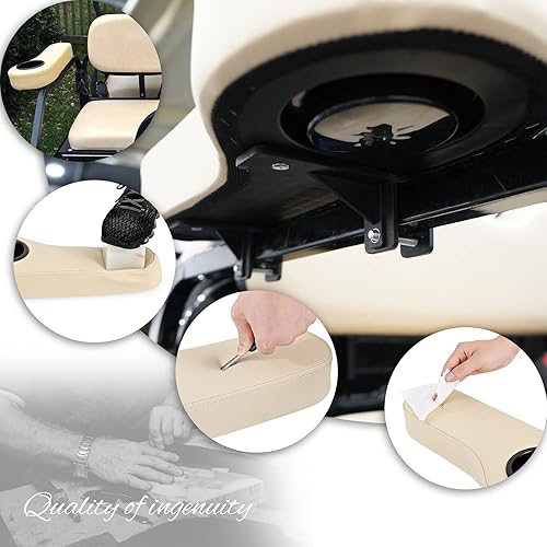 Miniatura 5 de Reposabrazos de carrito de golf con portavasos para EZGO Club Car Yamaha, no requiere taladrar, kits de reposabrazos para asiento trasero con marco