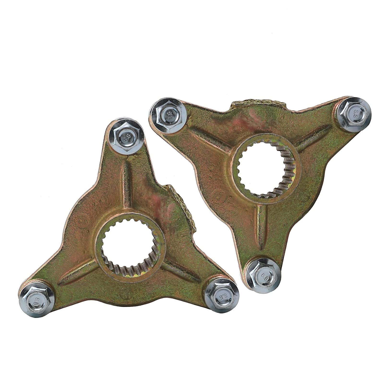 Lot de 2 moyeux de roue arrière cannelés 23T, moyeu de roue à 3 goujons pour quad, VTT, kart, buggy, chariot de golf 50 cc, 70 cc, 90 cc, 110 cc, 125 cc