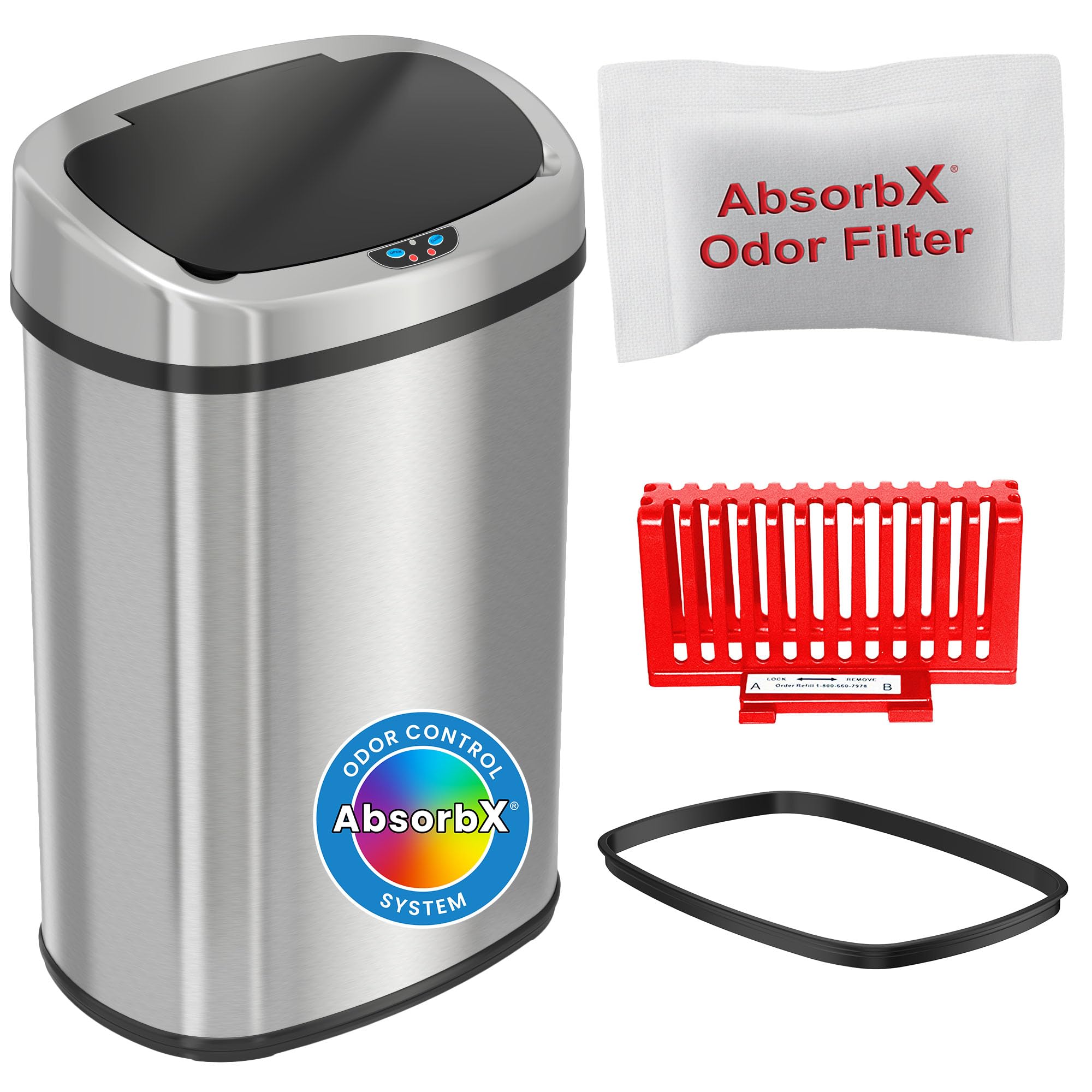 Snapklik.com : iTouchless 50 Liter / 13 Gallon Stainless Steel Kitchen ...