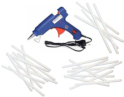 CRAFTYGUN BLUE MINI 20 WATT HOT MELT GLUE GUN WITH 25 HOT GLUE STICKS