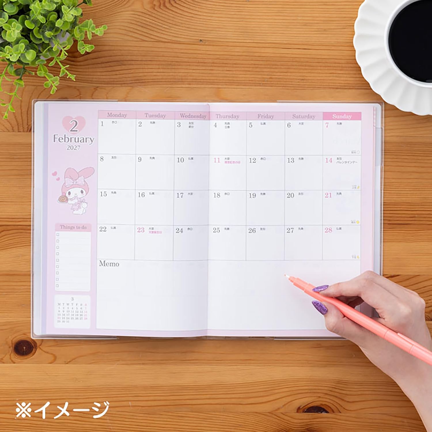 Sanrio A5 Date Book 2026 Hello Kitty Paper Starts October Planner Schedule Notebook Diary 623041