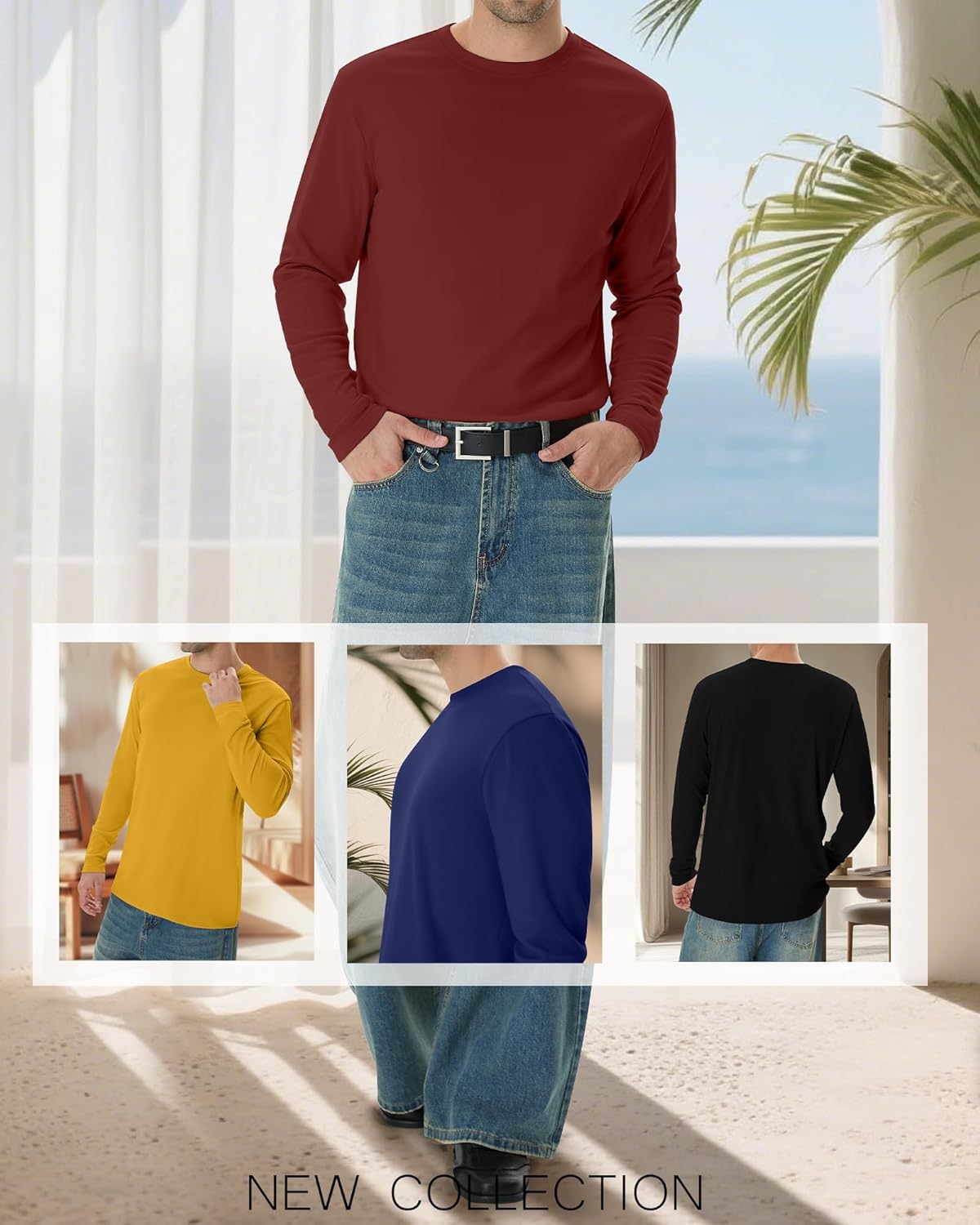 4 Pack Mens Big and Tall Thermal Shirts Fleece Lined Long Sleeve Loose Fit Undershirts Crewneck Casual Plus Size Top - Image 6