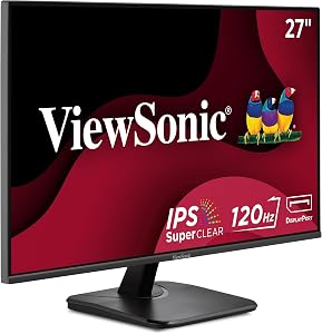 ViewSonic VA2756A-MHD 27 Inch IPS 1080p Monitor with 120Hz, Eye Care, HDMI, DisplayPort, and VGA Inputs for Home and Office