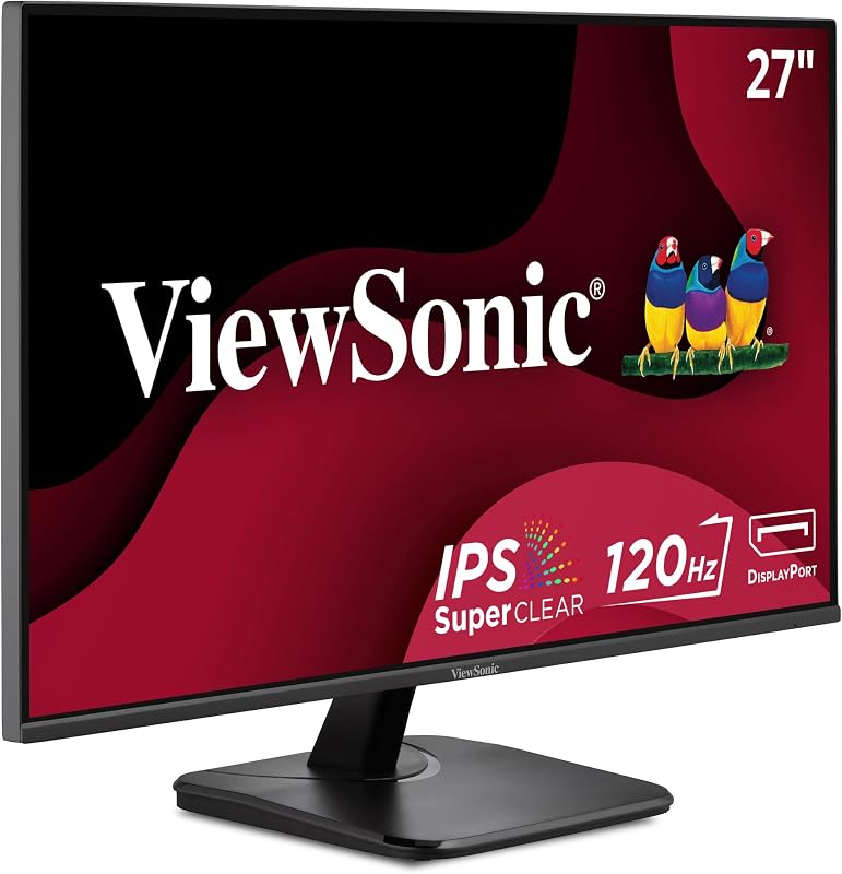 VA2756A-MHD Monitor de computadora Full HD de 27 pulgadas, pantalla IPS de 120 Hz | HDMI, DisplayPort, VGA, cuidado de la vista, biseles finos, oficina en casa, computadora portátil, PC, Mac, antirreflejo, 1 ms, 250 nits, parlantes