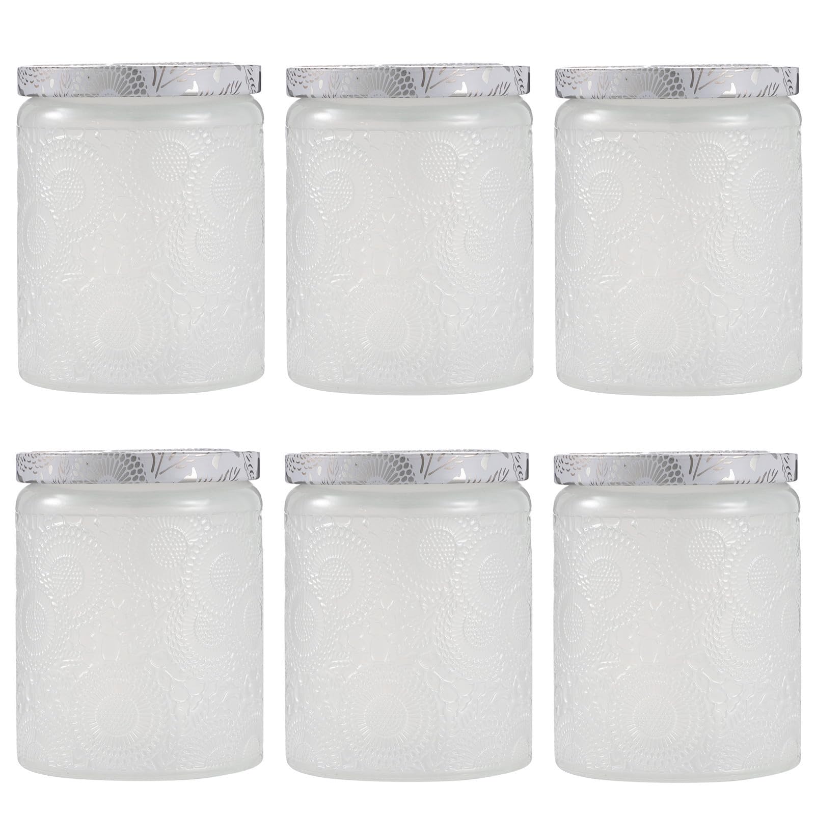 EXCEART 6 Piezas Tarro de Vidrio para Velas, Blanco, Redondo