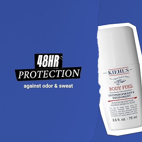 Miniatura 3 de Kiehl's Body Fuel Antitranspirante y desodorante roll-on de 48 horas de protección contra el sudor y el olor, con cafeína, vitamina C y zinc, se