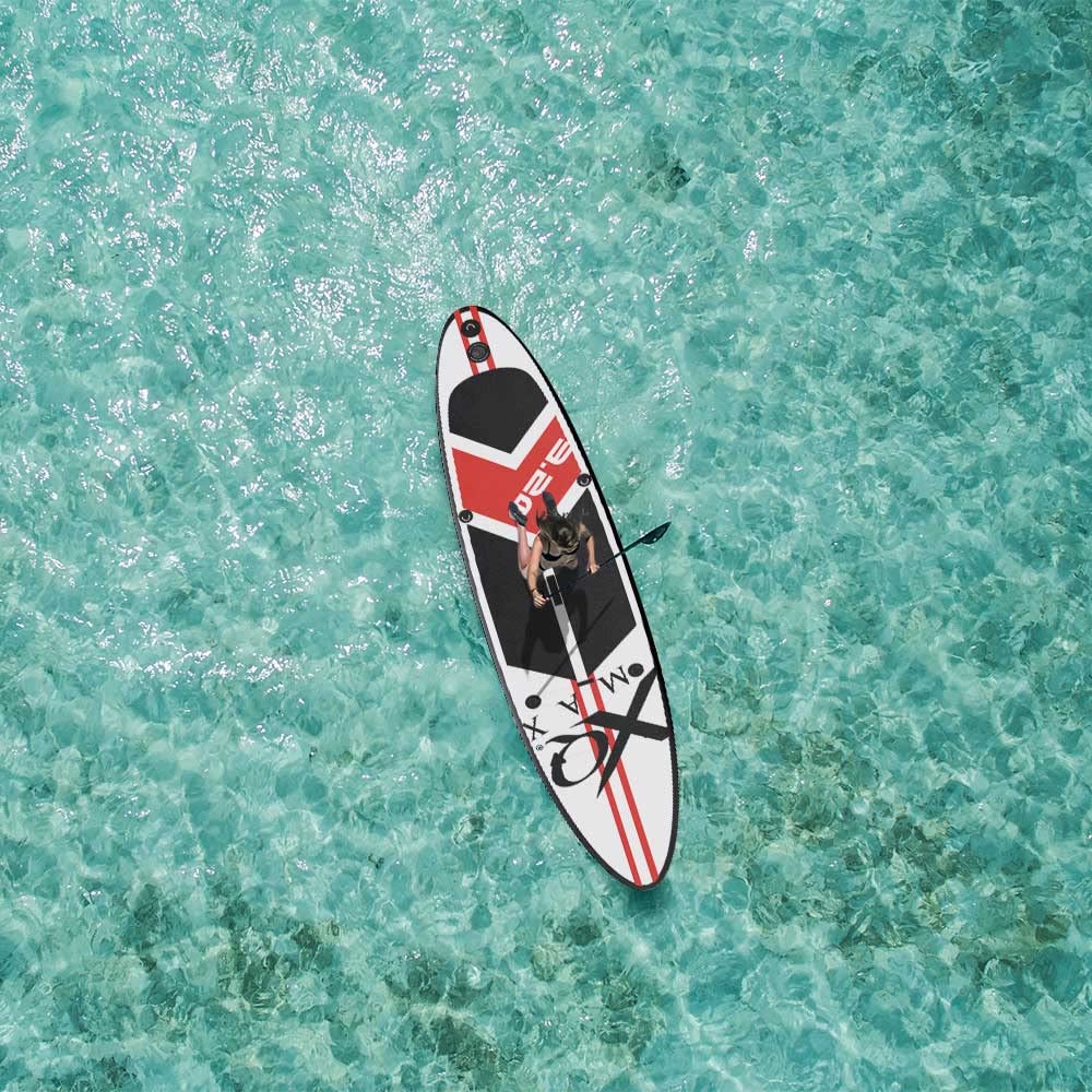 Professionelles Stand up Paddel Board - SUP von XQ Max - 320cm - Max Gewicht: 150kg - komplettes Set mit Pumpe, Flickwerkzeug, Fußleine, verstellbares Paddel