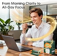 Vista 7 de Café de hongos con 6 hongos adaptogénicos y péptidos de colágeno, café orgánico instantáneo con melena de león y reishi para un apoyo energético