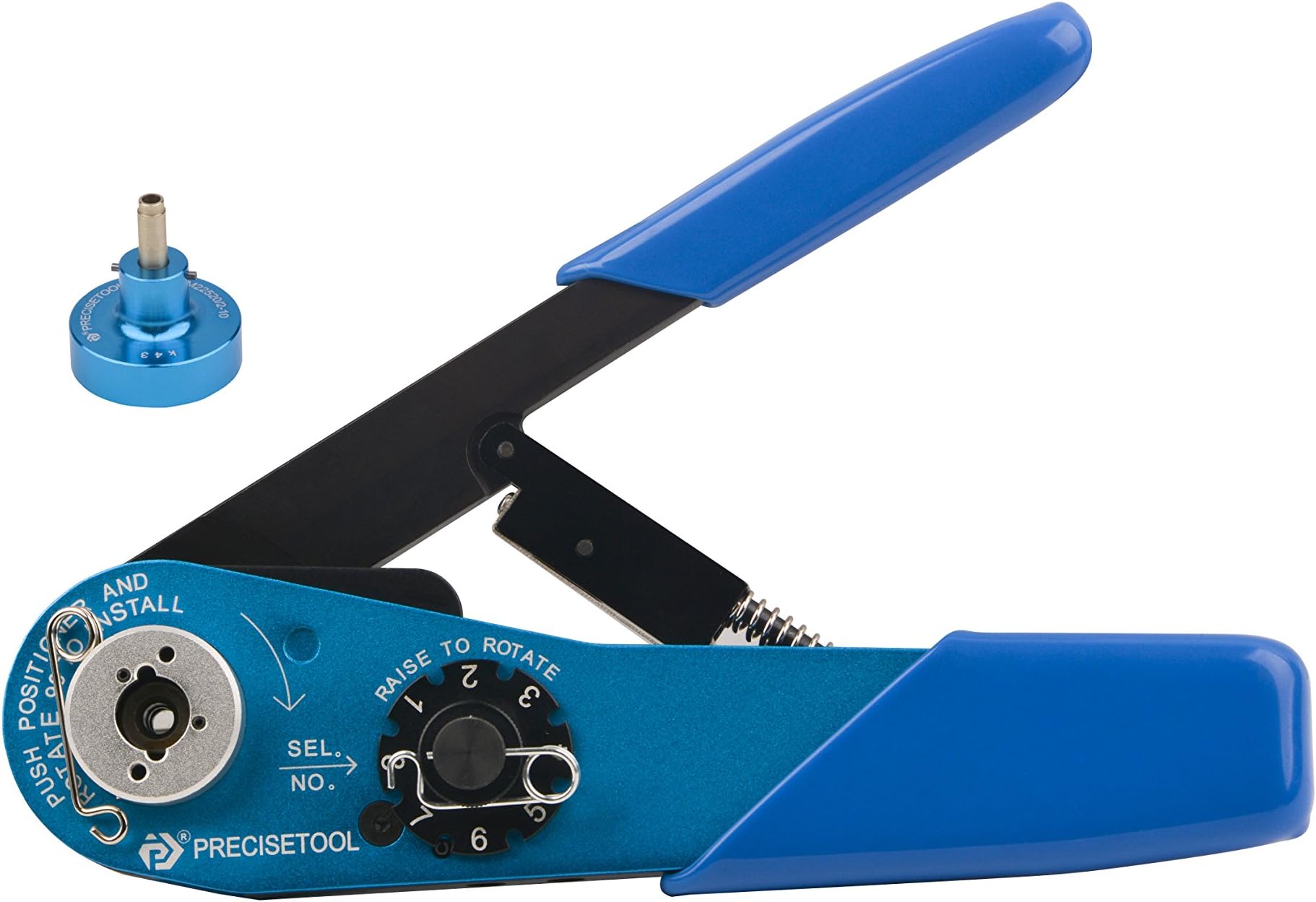 PRECISETOOL YJQ-W1A(afm8) Hand Crimp Tool & K43 Positioner Accommodating Wire Sizes 20 Through 32 AWG.