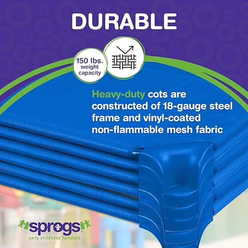 Miniatura 4 de Sprogs Cunas de guardería apilables de tamaño estándar resistentes para niños y niños pequeños, cunas de preescolar para apilamiento en el aula para