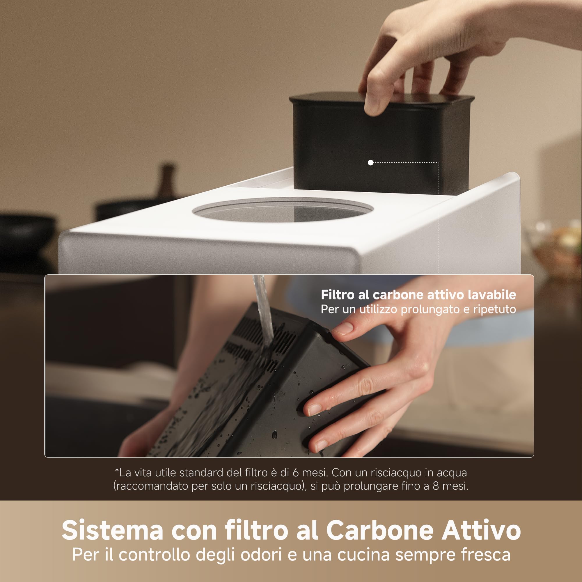 DREAME SF25 WiFi Tritarifiuti, Controllo Smart tramite App, Sistema tripla Lama, Filtro Carbone Lavabile, Controllo Odori, Capacità 2,5 L, Autopulizia ad Alta Temperatura, Design Compatto e Silenzioso