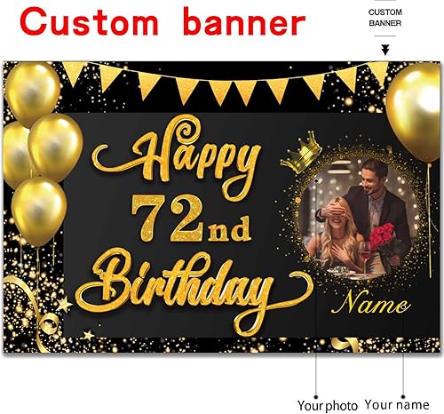 Miniatura 9 de Pancarta personalizada para decoraciones de cumpleaños de 37 años, telón de fondo para mujeres, hombres, niños y niñas, suministros de decoración de