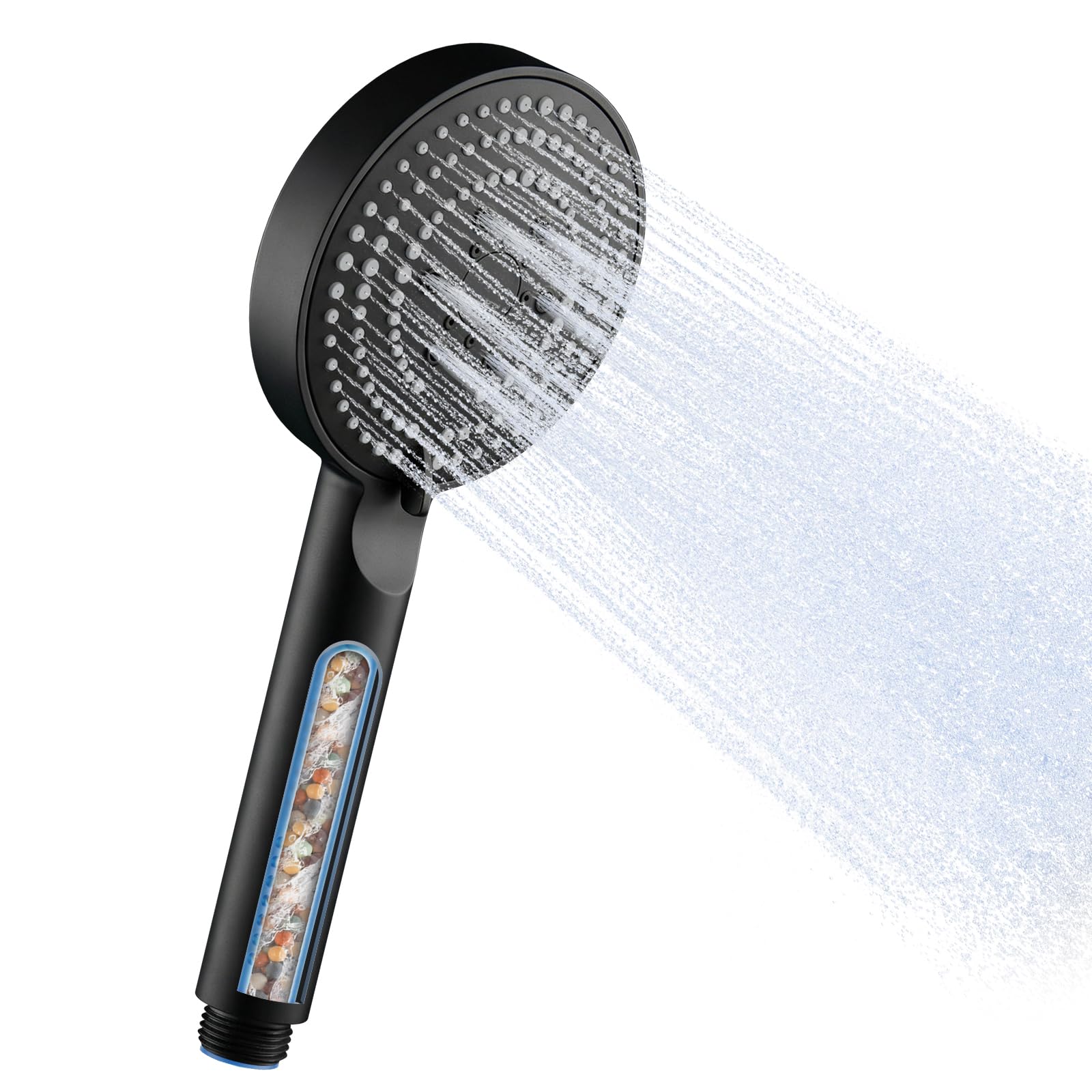 OFFO Alcachofa Ducha con Manguera de 1.6 m, Alcachofa de Ducha con Filtro Antical, Cabezal Ducha Alta Presion con 6 Modos de Chorro, Shower Head Filtración Múltiple, Fácil de Limpiar, Cromo — view 17
