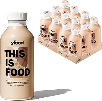 YFood Classic Choco, Ready-to-go Meal Replacement, 30 g Protein, 12 x 500ml