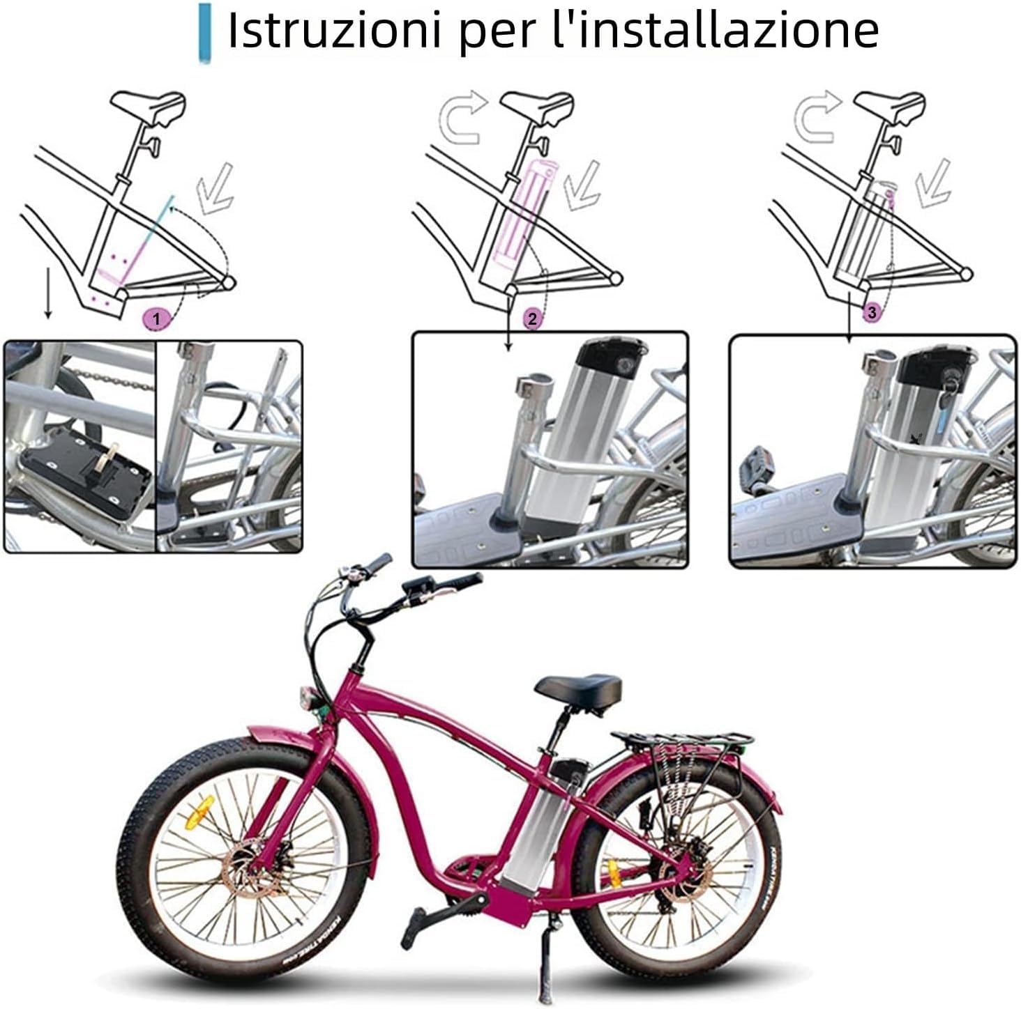 X-go Elektryczny rower 36V 10AH z ładowarką i kablem 2-pinowym rozładowaniem, akumulator litowo-jonowy Ebike do silnika 200W 250W 350W