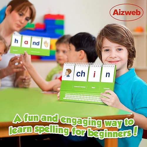 Miniatura 6 de Aizweb CVCC  CCVC Word Builder tarjeta flash de juegos de fonética para preescolar jardín de infantes aula educación especial lectura juguete de