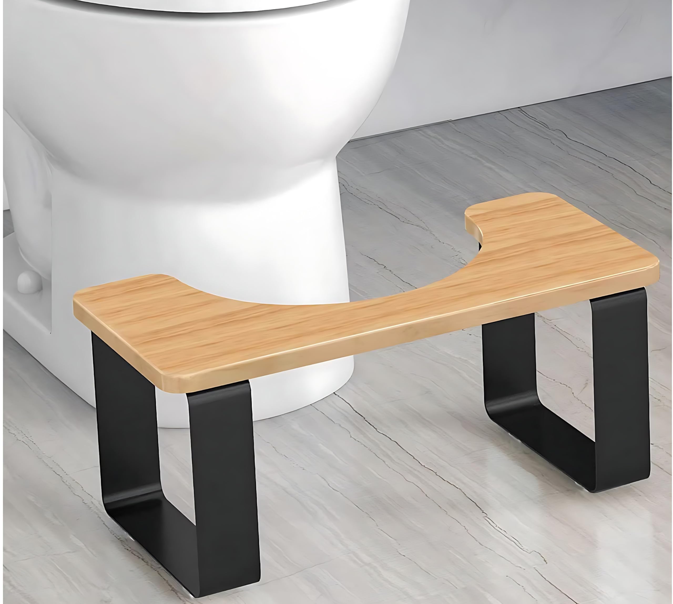 Dokeno Toiletkruk, badkamerkruk, toiletkruk van hout, wc-bank, antislip toiletkruk, wc-bril, anti-verstopping voor volwassenen en kinderen