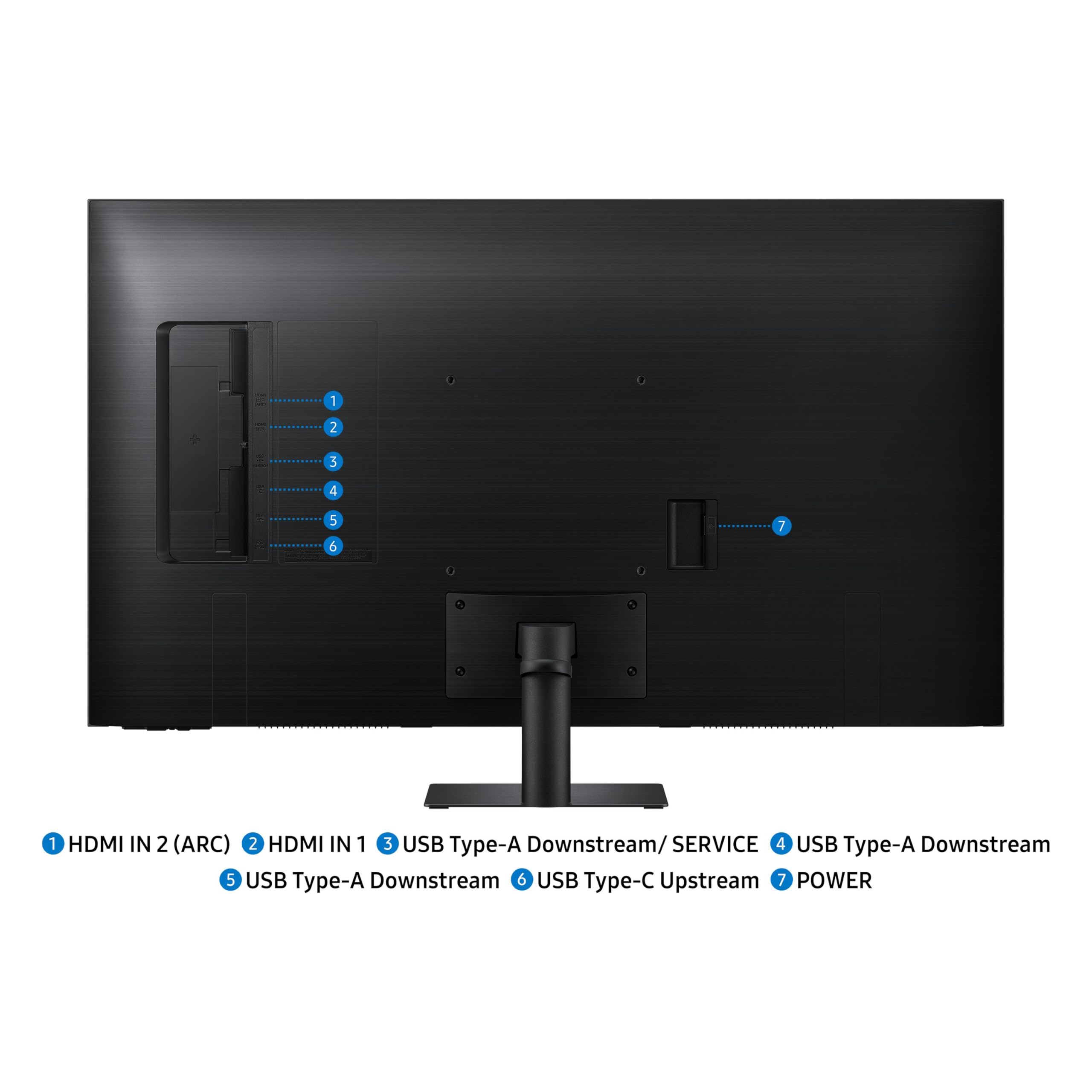 Samsung Smart Monitor M70F 32'', 60Hz, Dalle VA, 4K (3840x2160), 4ms, 3000:1, Inclinable, HDMI (2.0), Display Port (1.4), USB-C avec Charge de 65W, Couleur : Noir, LS32FM702UUXEN