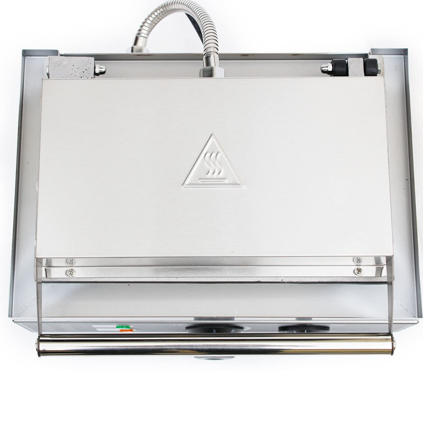 Komercyjna maszyna do kanapek 1500 W, podwójne płyty grillowe 15 x 15 cm – 5 min timer, 50-300°C do kawiarni i piekarni