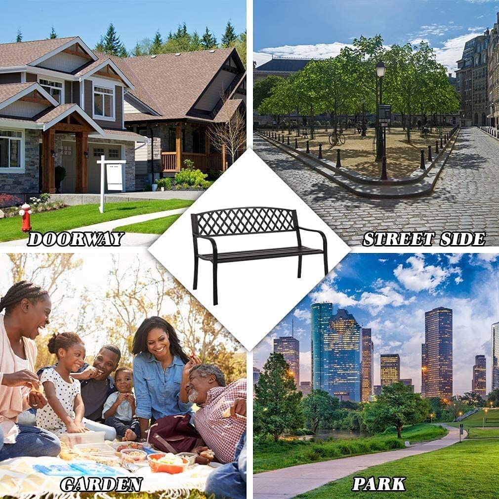 Park Bench Metal Bench 50 Garden Bench Chair Outdoor Benches Clearance Patio