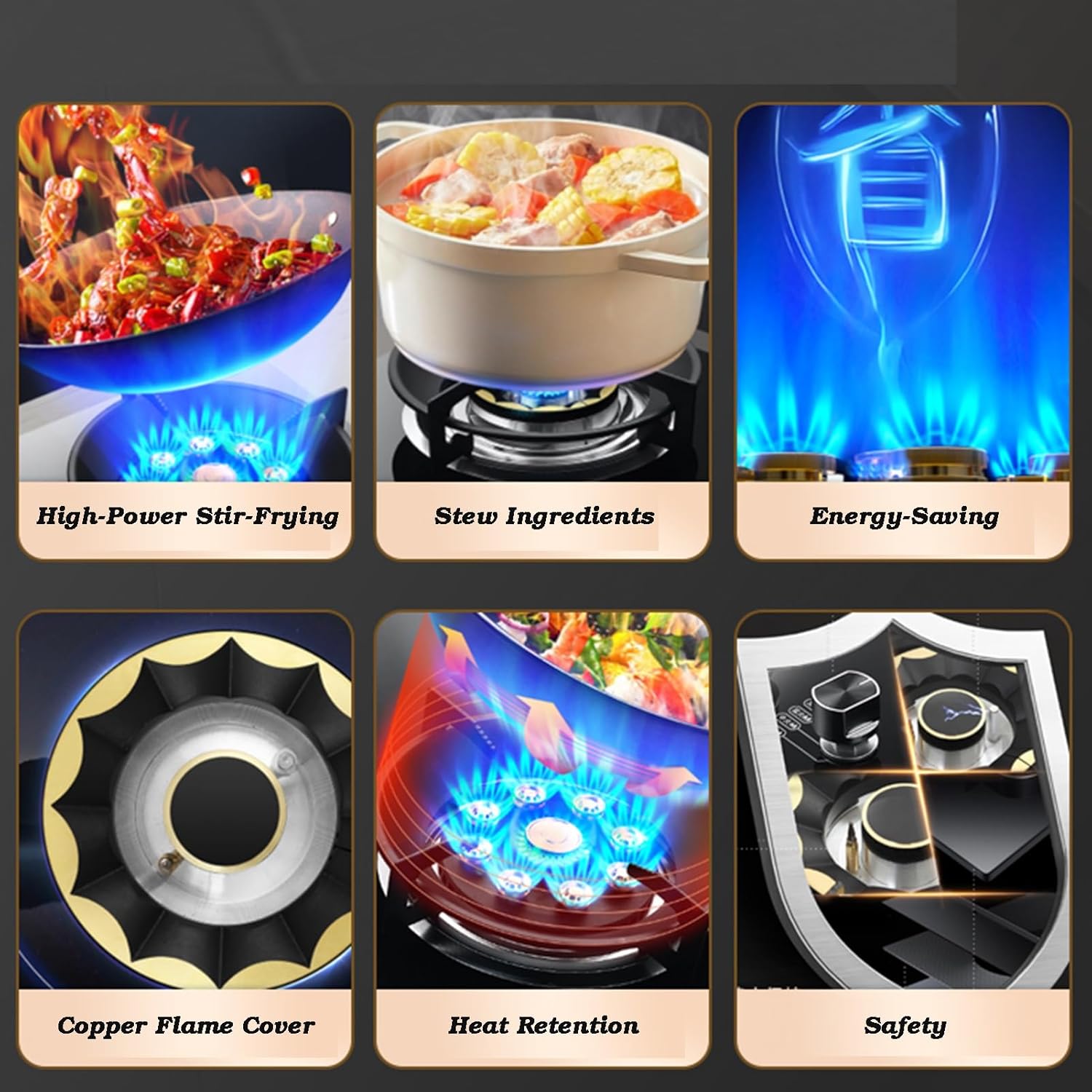 Portable Gas Stove,7.2KW 9-Cavities Cooktop 2 Burners,Tempered Glass Cast Iron Pot Rack,with Flameout Protection,NG/LPG Gas Source Kit(NG)