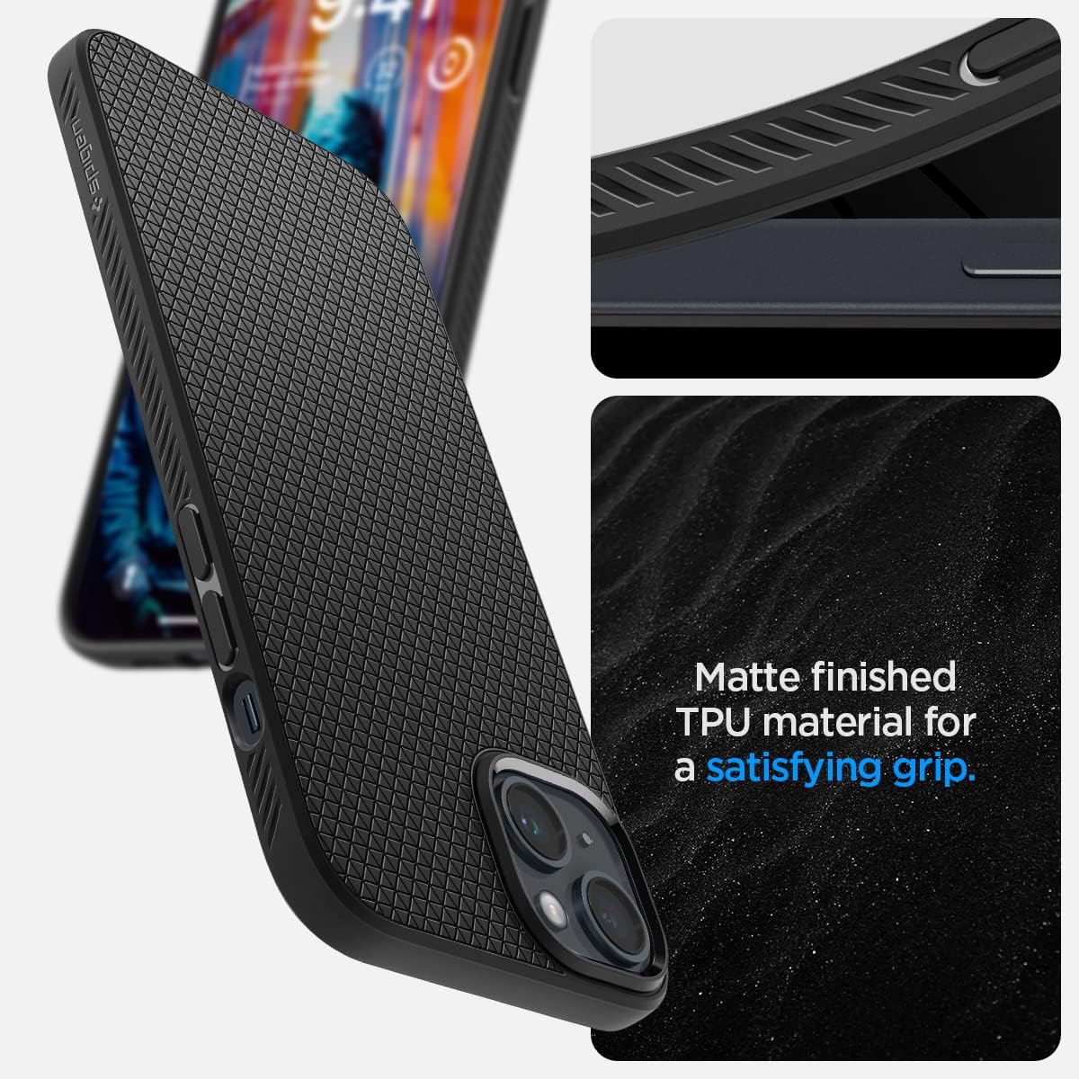 Spigen Liquid Air Designed for iPhone 14 Case (2022) [Military-Grade Protection] - Matte Black - Image 4