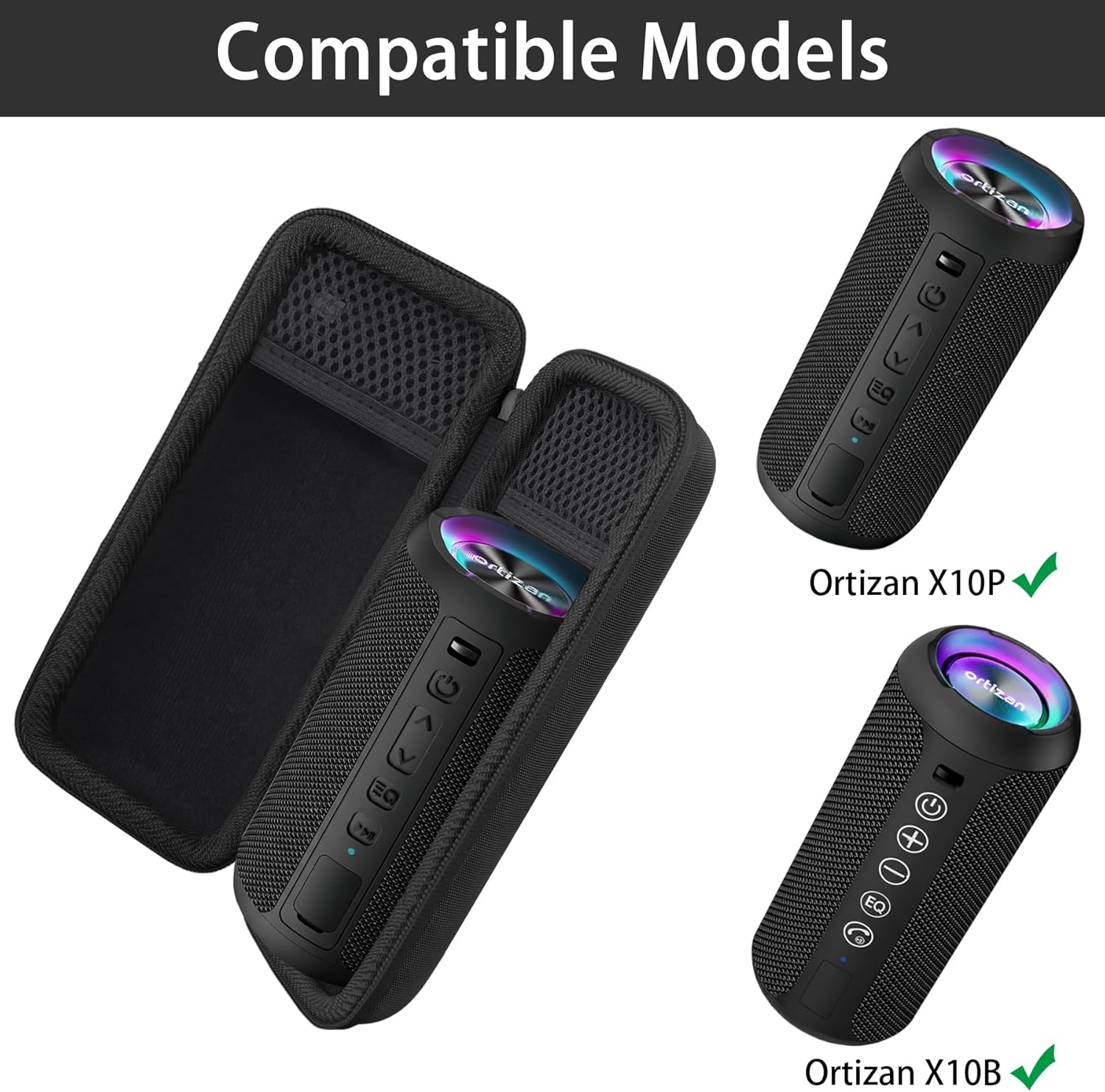 khanka Hard Travel Case for Ortizan Portable Bluetooth Speaker, IPX7 Waterproof Wireless Speaker, Case Only (Black) - Image 6