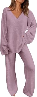 Lounge Sets for Women Two Piece Sweaters Pajama Set Fall Fashion 2026 Loungewear Outfits Matching Winter Clothes
