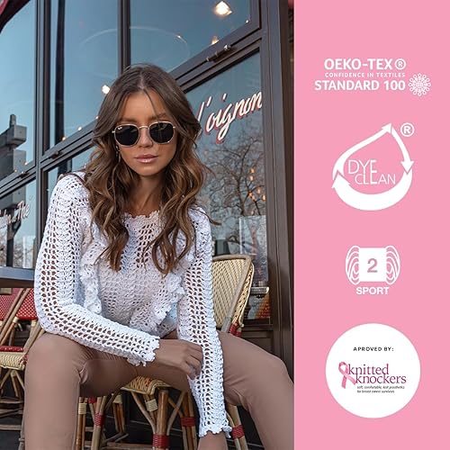 Miniatura 2 de Circulo Charme - Hilo de algodón para ganchillo y tejer, 100% algodón mercerizado, algodón virgen brasileño, hilo de ganchillo y tejido, color 1236,