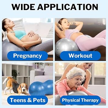 Lancisism Peanut Ball for Physical Therapy 90 * 45cm with Pump, Exercise Yoga Ball Enhance Balance Flexible Seating for Core Strength Training Labor Birthing