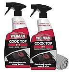 Weiman Cooktop Cleaner Spray for Daily Use, Streak & Residue Free, Non-Abrasive Formula, 2 Pack with Micro Towel