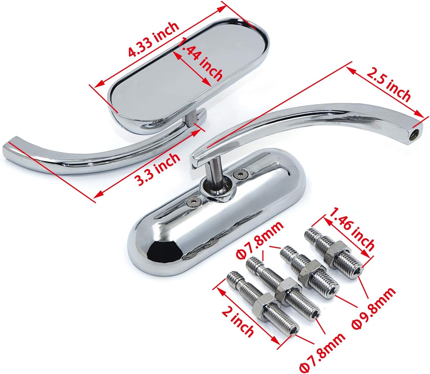 HTTMT MT376-BK Black Custom Mini Oval Mirrors Compatible with Suzuki Savage Intruder Volusia Boulevard