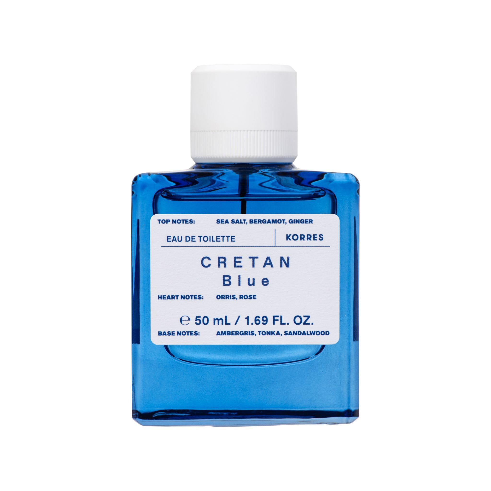 KORRES CRETAN BLUE Eau de Toilette Unisex, zitrisch-maritimer Duft, 50 ml | Veganes Eau de Toilette mit Bergamotte, Meersalz, Ambergris und Sandelholz. Mit natürlichem Alkohol.