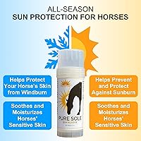 Vista 2 de Protector solar para caballos – Pure Sole Sun Block Cream Protege la piel rosa sensible del sol, quemaduras de viento y deslumbramiento de nieve