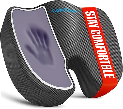 Miniatura 8 de Cojín de asiento, cojines para silla de oficina, cojín de asiento de automóvil, antideslizante para ciática y respaldo de coxis, almohada de espuma
