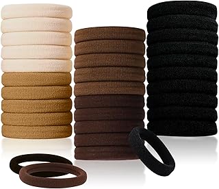 Sularpek 30 Pcs Elastic Hair Bands, Hair Bobbles, Hair Bands For Girls, Elastic Hair Bands, Soft Hair Ties No Damage, Strong Elastic Ponytail Holders Hair Accessories for Women Men Girls Kids