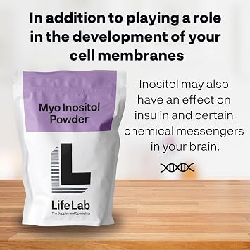 Myo Inositol Powder 100g- Pure Myo Inositol Supplement for Hormonal Balance - Mood Support Vegan Myo Inostiol Powder 99.5 High Purity by LifeLab Supplements