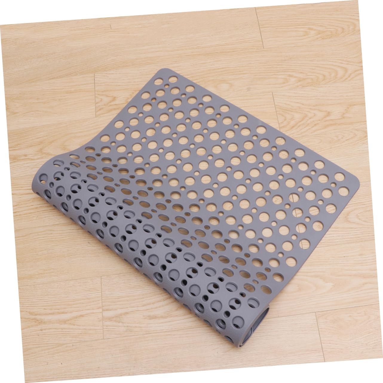 60x90cm Grey Shower Mat Pad Non-Slip Floor Mat for Bathing TPE Material Ideal for Home Hotel