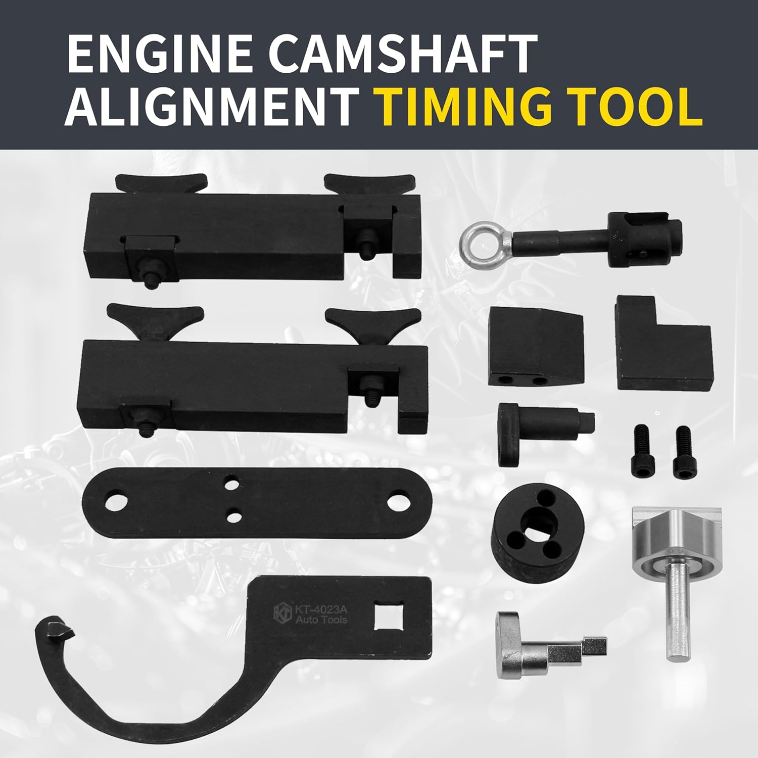 Engine Camshaft Alignment Timing Tool Kit Compatible with Land Rover 3.0L 5.0L Engine, Compatible with Discovery 3 or 4 3.0T, 12 PCS Camshaft Locking Tools with Fuel Pump and Injector Tool