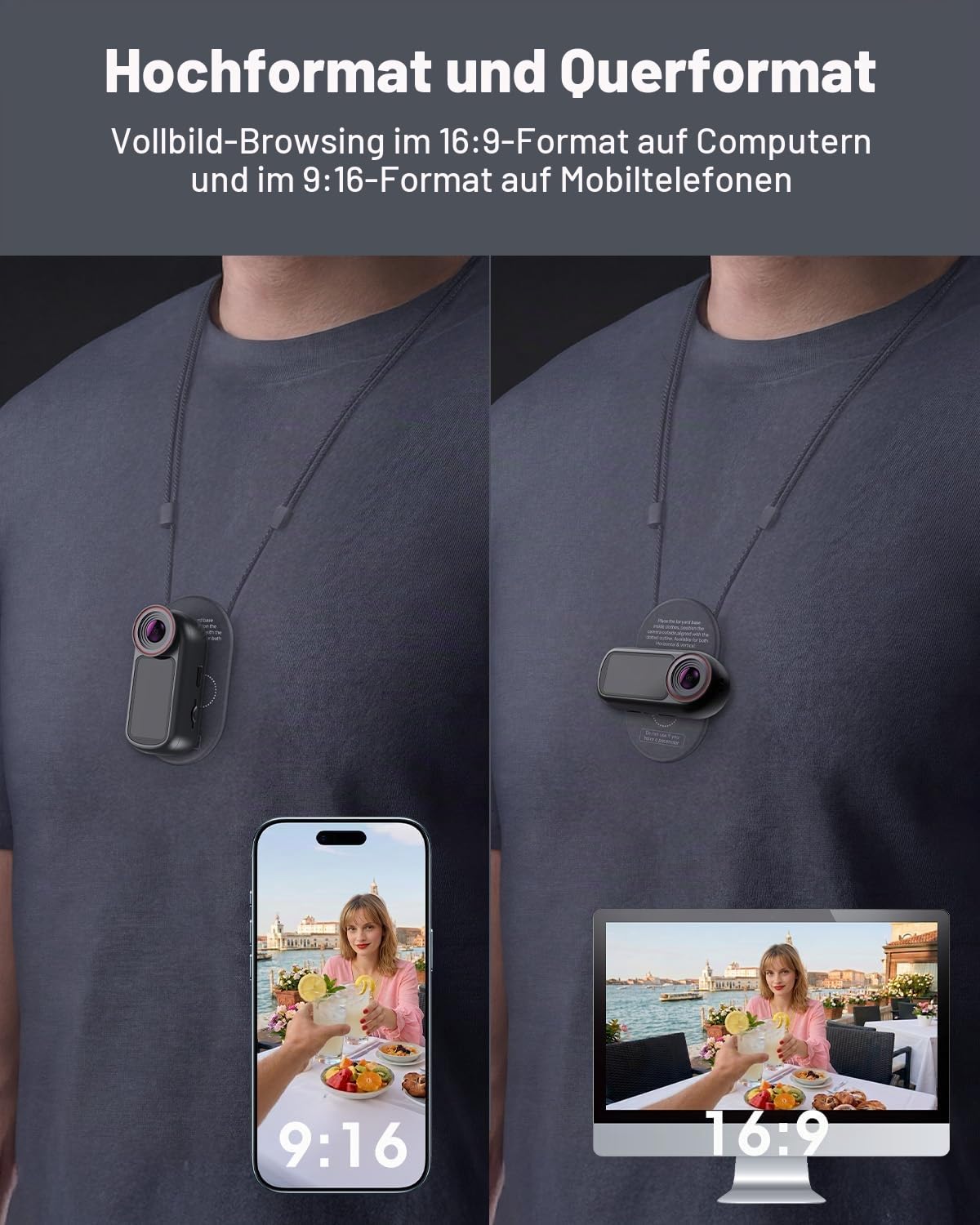 4K Mini Body Cam mit 1,5-Zoll-Display, POV Wearable Action Cam mit EIS & WiFi, Magnetische Daumenkamera, Tragbare Helm-/Brust-/Haustierkamera für Vlogging, Wandern, Radfahren, Skifahren, Motorrad