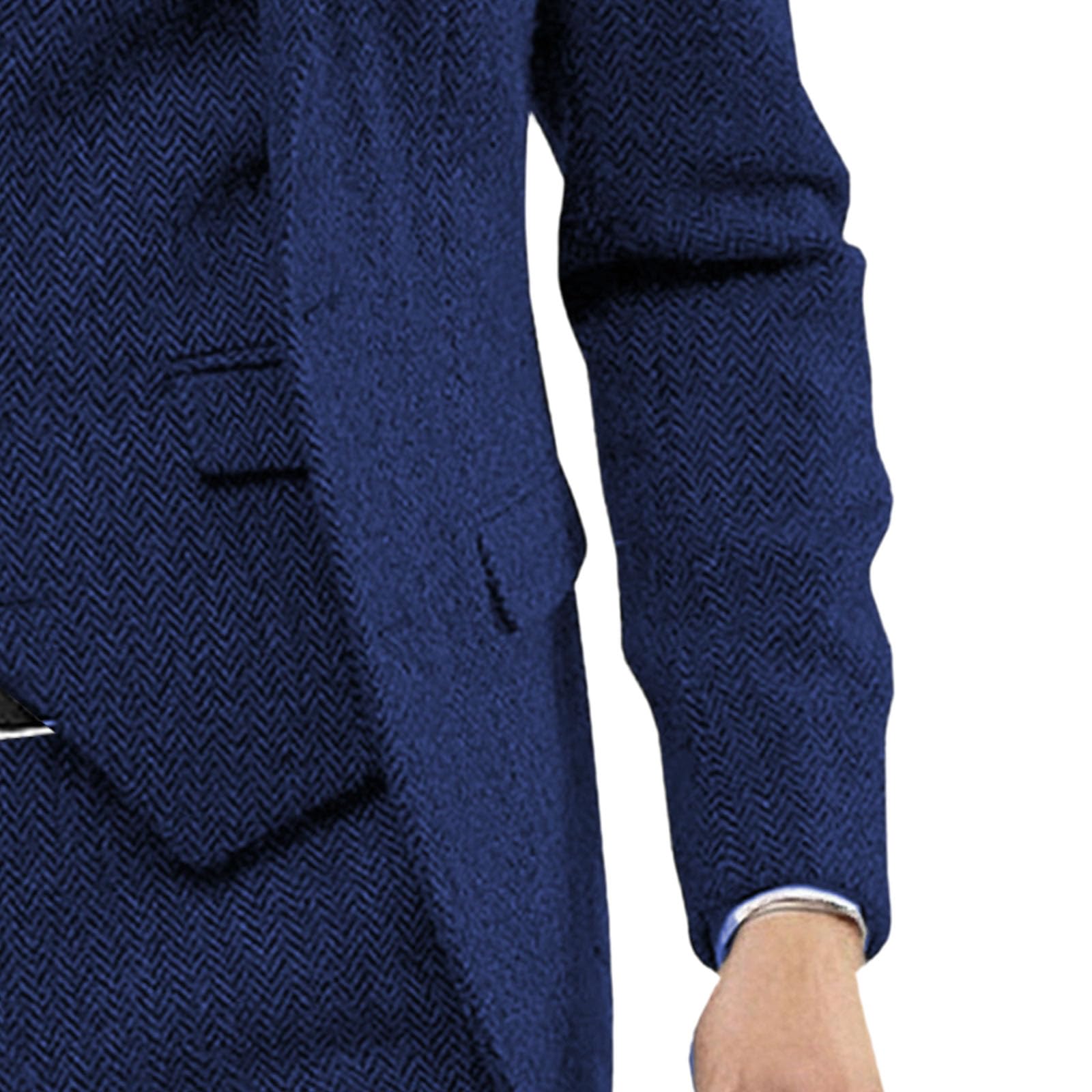 Costume de mariage 3 pièces en tweed à chevrons pour homme