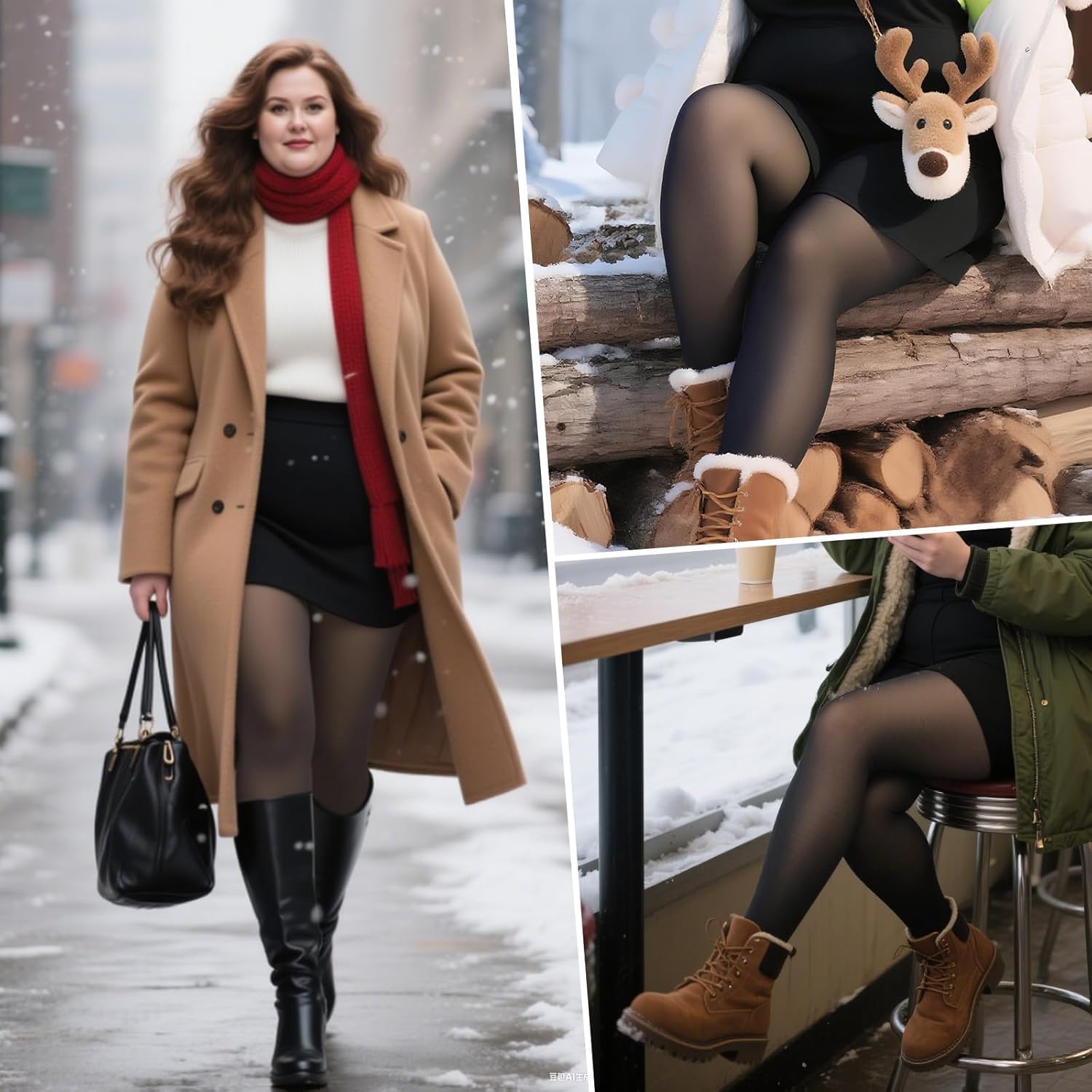 Plus Size Fleece Lined Tights Women, Winter Thermal Pantyhose for Women Under Dress, medias térmicas mujer invierno - Image 8