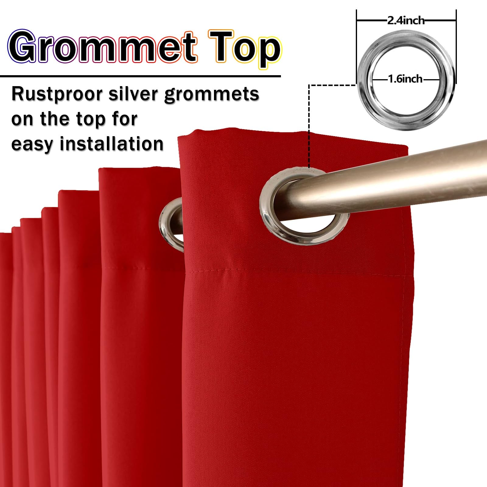 Gardine Weiß Wohnzimmer Gardinen 100 x 50 cm Gardine Schlafzimmer Ösen Thermo Vorhänge Wohnzimmer/Kälteschutz Vorhang für Jedes Fenster, Rot